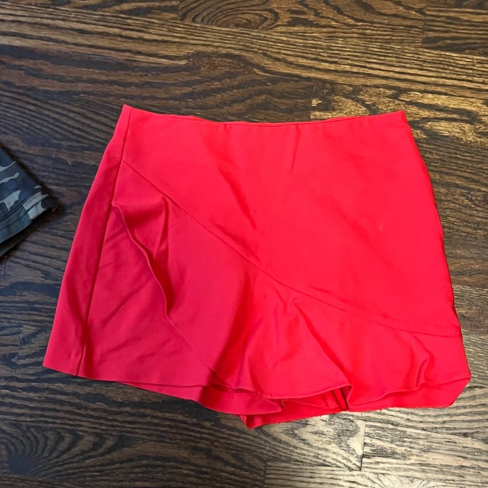 Red Ruffled Skort